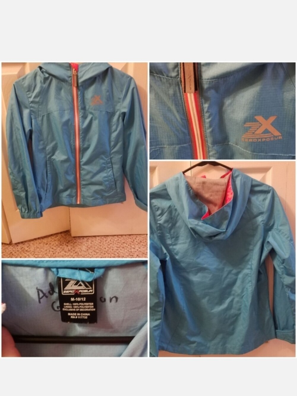 Zeroxposure Big Girls Size 10/12 windbreaker lightweight jacket